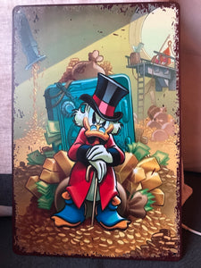 Letrero metálico de Scrooge McDuck