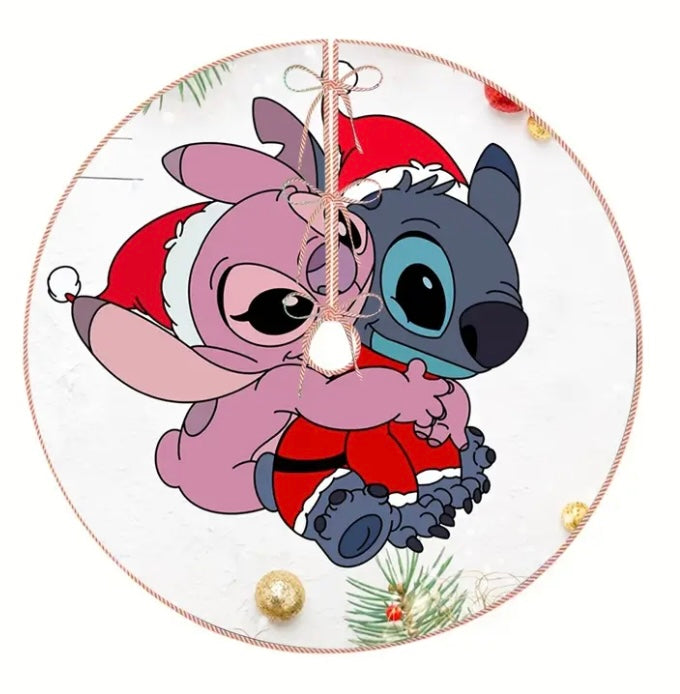 Weihnachtsbaumteppich Stitch &amp; Angel