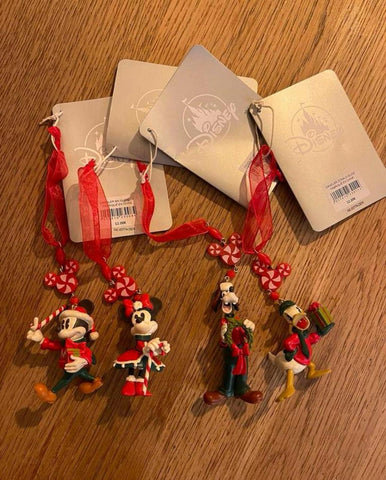 Mickey Minnie Goofy Donald Set of 4 Kerst Ornamenten