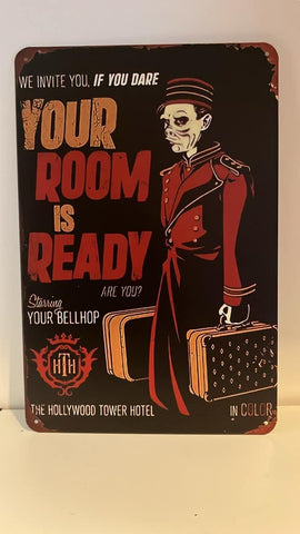 Hollywood Tower Hotel Metal Sign