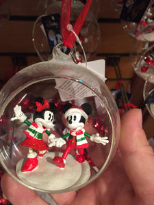 Mickey & Minnie Mouse Ice Skating Ornament